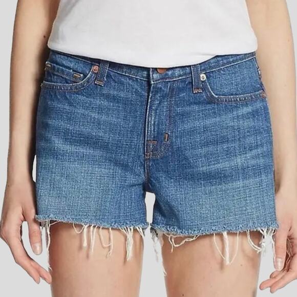 J Brand Libra Cutoff Denim Shorts Frayed Hem Womens Size 31 - Picture 1 of 10